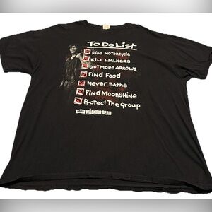 2015 To Do List Daryl Dixon Black T Shirt Sz 2XL Walking Dead Zombies AMC